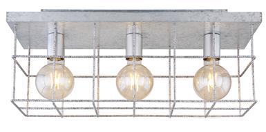 Plafonnier 3 lumières design Globo Merril Gris Métal 15530Z-3D