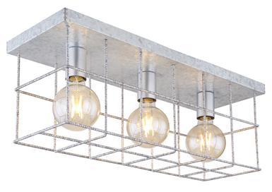 Plafonnier 3 lumières design Globo Merril Gris Métal 15530Z-3D