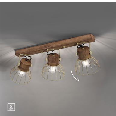 Plafonnier 3 lumières design Leuchten Direkt Alami Laiton Métal 11488-60