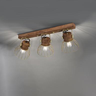 Plafonnier 3 lumières design Leuchten Direkt Alami Laiton Métal 11488-60