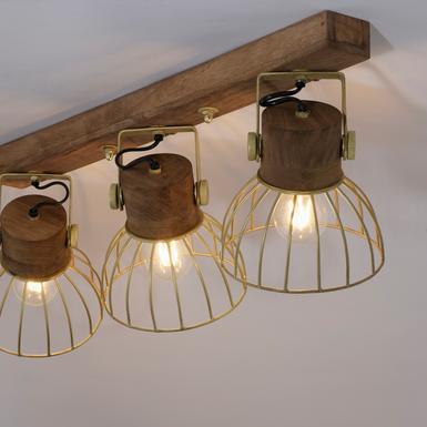 Plafonnier 3 lumières design Leuchten Direkt Alami Laiton Métal 11488-60