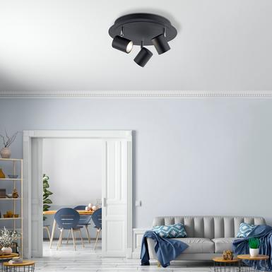 Plafonnier 3 lumières led Leuchten Direkt Tarik Gris anthracite Métal 11943-13