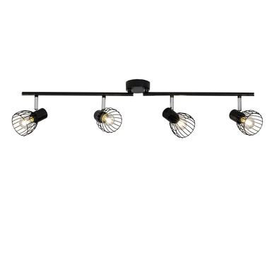 Plafonnier 4 lampes design Brilliant Blacky Noir Métal 62132/06