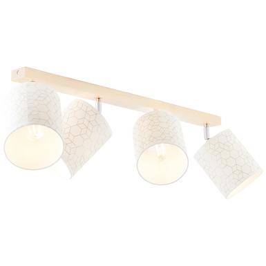 Plafonnier 4 lampes design Brilliant Galance Beige Bois 86731/75