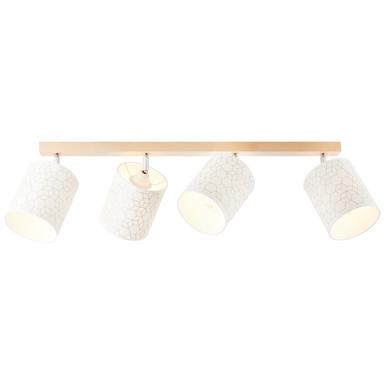 Plafonnier 4 lampes design Brilliant Galance Beige Bois 86731/75