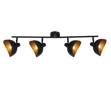 Plafonnier 4 lampes design Brilliant Layton Noir Métal HK17335S86