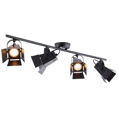 Plafonnier 4 lampes design Brilliant Movie led Noir Métal G08931/76