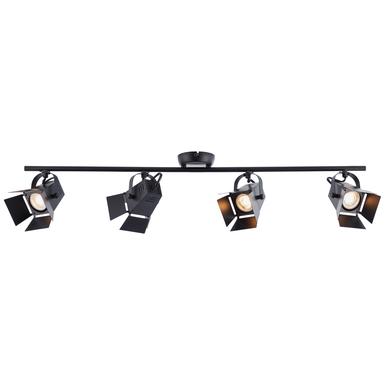 Plafonnier 4 lampes design Brilliant Movie led Noir Métal G08931/76