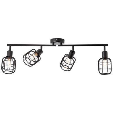 Plafonnier 4 lampes design Brilliant Spacid Noir Métal 48131/76