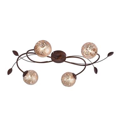 Plafonnier 4 lampes design Neuhaus Greta Rouille Métal 6395-48