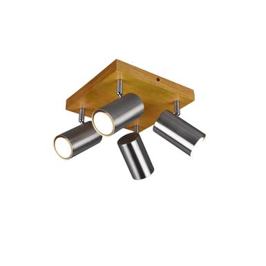 Plafonnier 4 lampes design Trio Marley Gris Métal 812400407