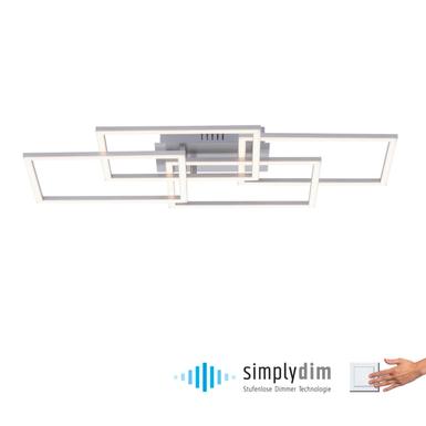 Plafonnier 4 lampes led Leuchten Direkt Iven Gris Acier inoxydable 14791-55