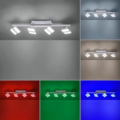 Plafonnier 4 lampes led Leuchten Direkt Lolasmart-Sabi Gris Métal 12084-55