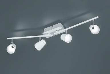 Plafonnier 4 lampes led Trio Narcos Blanc 01 Acier 873110431