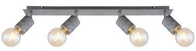 Plafonnier 4 lumières design Globo Freddy Gris Métal 54036-4