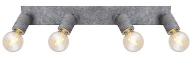 Plafonnier 4 lumières design Globo Freddy Gris Métal 54036-4