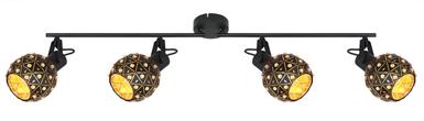 Plafonnier 4 lumières design Globo Jodie Noir Métal 54029-4