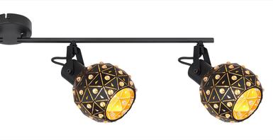 Plafonnier 4 lumières design Globo Jodie Noir Métal 54029-4