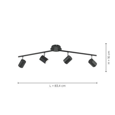 Plafonnier 4 lumières led Leuchten Direkt Tarik Gris anthracite Métal 11944-13