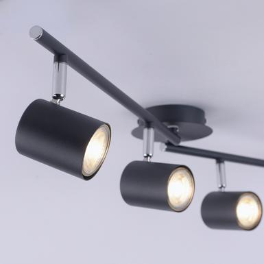 Plafonnier 4 lumières led Leuchten Direkt Tarik Gris anthracite Métal 11944-13