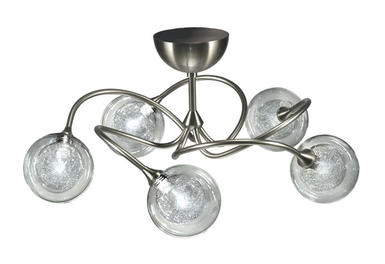 Plafonnier Niobé - Cvl - Ø 46 cm - 5xG9 - Nickel satiné - PLPOMP5_S100C