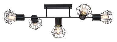 Plafonnier 5 lumières design Globo Priska Noir Métal 54017-5D