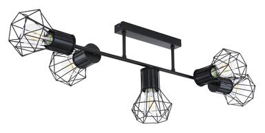 Plafonnier 5 lumières design Globo Priska Noir Métal 54017-5D