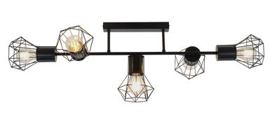 Plafonnier 5 lumières design Globo Priska Noir Métal 54017-5D
