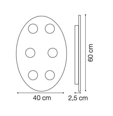 Plafonnier 6 lampes design Ideal lux Logos Blanc Métal 175799