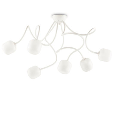 Plafonnier 6 lampes design Ideal lux Octopus Blanc 01 Métal 174921