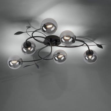 Plafonnier 6 lampes design Neuhaus Widow Noir Métal 6737-18