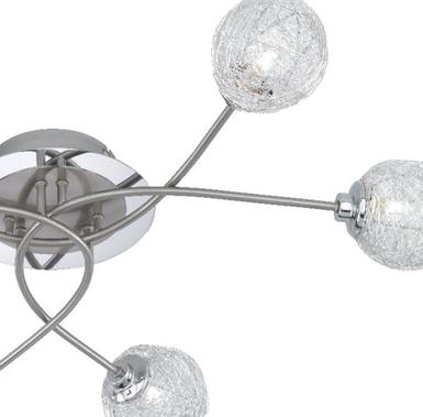 Plafonnier 6 lampes design Neuhaus Womble Gris Aluminium 6796-55