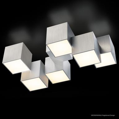 Plafonnier 6 lampes led Grossmann Rocks Gris métallique Aluminium 76-853-072