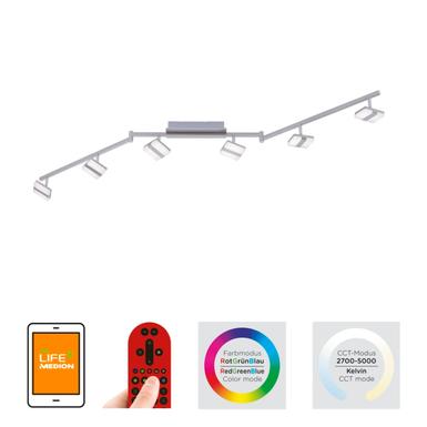 Plafonnier 6 lampes led Leuchten Direkt Lolasmart-Sabi Gris Métal 12086-55