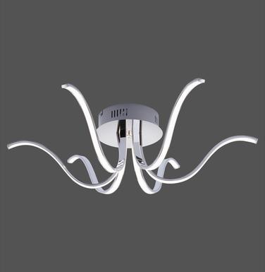 Plafonnier 6 lampes led Leuchten Direkt Valerie Chrome Métal - Verre Acrylique 15342-17