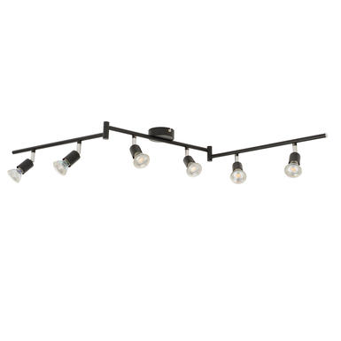 Plafonnier 6 lumières design Corep Andy Noir Métal 656696