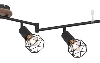 Plafonnier 6 lumières design Globo Xara Noir Métal 54802S-6H