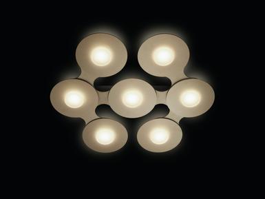 Plafonnier 7 lumières led Grossmann Disc Brun doré Aluminium 77-830-090