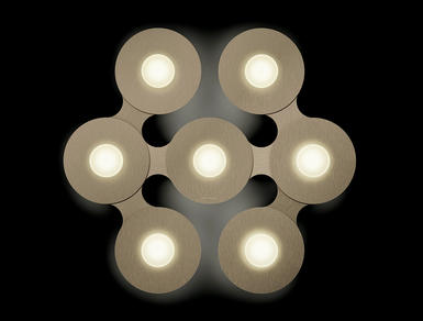 Plafonnier 7 lumières led Grossmann Disc Brun doré Aluminium 77-830-090