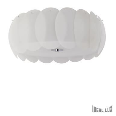 Plafonnier 8 lampes design Ideal lux Ovalino Blanc Verre 094014
