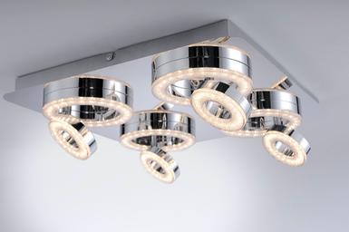 Plafonnier 8 lampes led Leuchten Direkt Tim Chrome Métal 14522-17