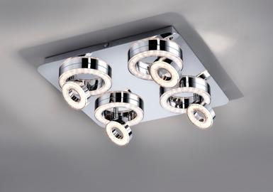 Plafonnier 8 lampes led Leuchten Direkt Tim Chrome Métal 14522-17