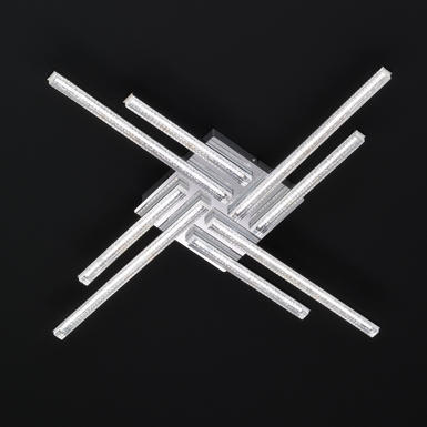 Plafonnier 8 lampes led Wofi Sorel Chrome Acier 9524.08.01.0000