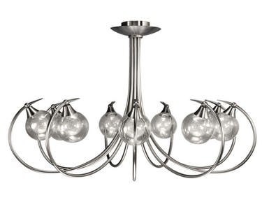 plafonnier 9 lampes design Cvl Osiris Nickel satiné Laiton massif OSIRIS 9L Nickel S100
