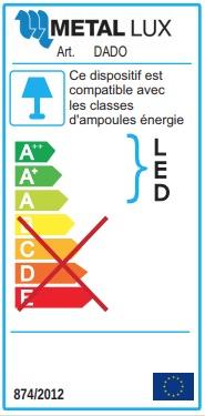 Plafonnier design Metal Lux Dado Blanc 01 Verre 259.301.02