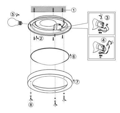 Plafonnier design Trio Condus Chrome Métal 6801011-06