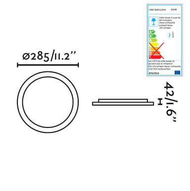 Plafonnier led Faro Ami Gris métallique Métal 63398