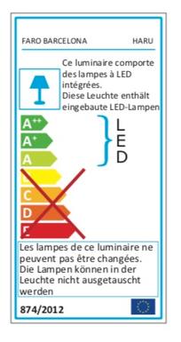 Plafonnier led Faro Haru Noir Aluminium 64207