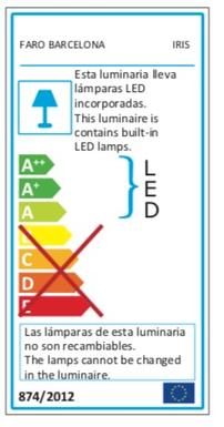 Plafonnier led Faro Iris Gris Métal 63393