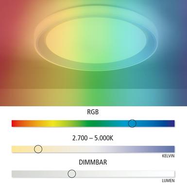 Plafonnier led Leuchten Direkt Lolasmart-Disc Noir Métal 14659-18